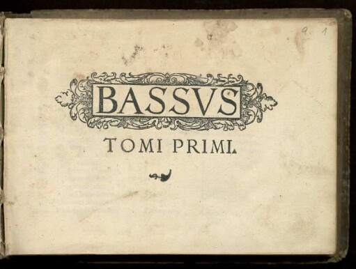 Psalmorum selectorum ...Tomus primus. Bassus