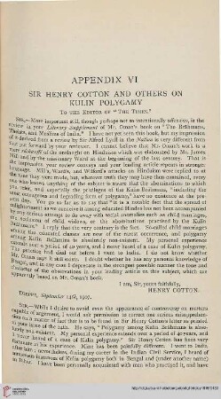 423-440 Appendix VI: Sir Henry Cotton and Others on Kulin Polygamy