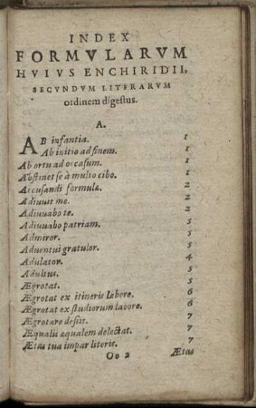 Index Formularum