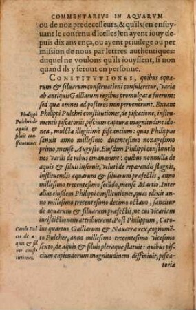 In regias aquarum et silvarum Constitutiones Commentarius
