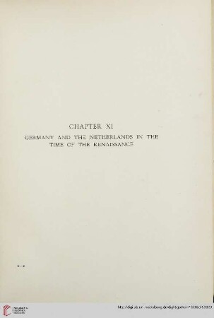 Chapter XI: Germany and the Netherlands in the Time of the Renaissance
