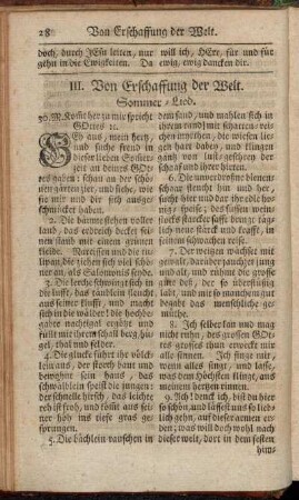 III. Von Erschaffung der Welt