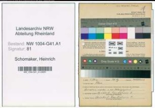 Entnazifizierung Heinrich Schomaker , geb. 14.12.1907 (Polizeibeamter)