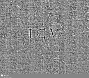 Lilienschild (gekrönt) / "ICV" = Titelblatt