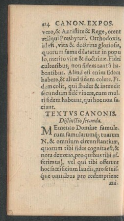 Textus Canonis. Distinctio secunda.