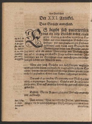 Der XXI. Artickel. - Der XXX. Artickel.