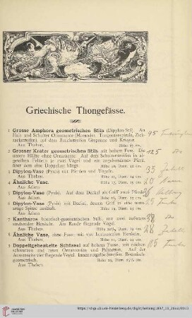 Griechische Thongefässe (Nr. 1 - 106)