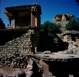 Palast von Knossos. Südosthaus : Kreta, Knossos. Minoischer Palast. Südosthaus als mehrgeschossige Anlage