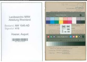 Entnazifizierung August Hoener , geb. 07.01.1905 (Beamter)