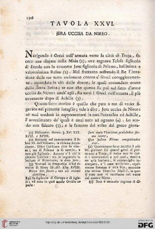 Tavola XXVI: Jera uccisa da Nireo