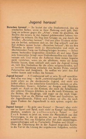 Jugend heraus!