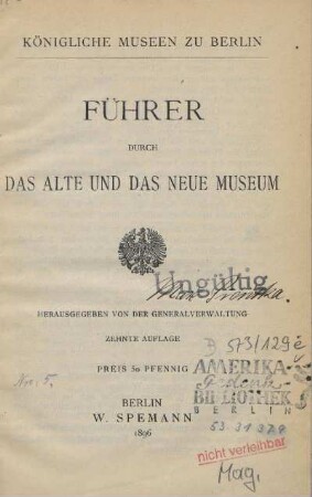 Führer durch das Alte und das Neue Museum