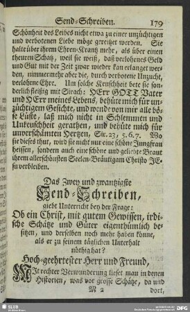Das Zwey und zwantzigste Send-Schreiben