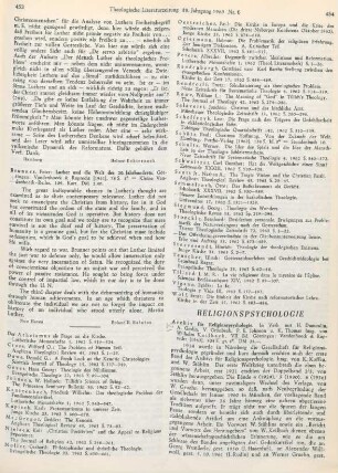 454-457 [Rezension] Archiv für Religionspsychologie; VII Bd.