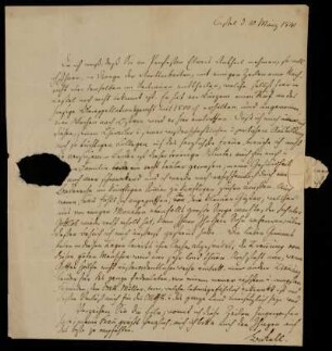 9: Brief von Johann Wilhelm Bickell an Gustav Hugo, Kassel, 10.3.1841