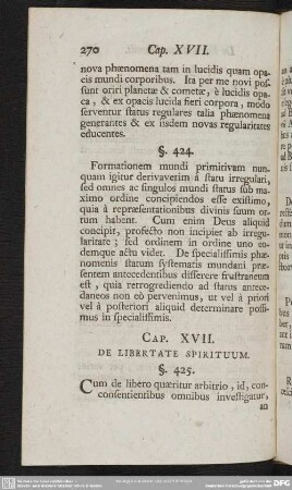 Cap. XVII. De Libertate Spirituum