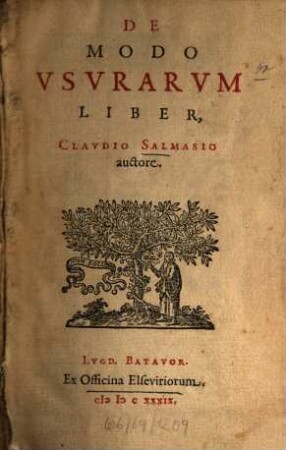 Claudii Salmasii De modo usurarum liber