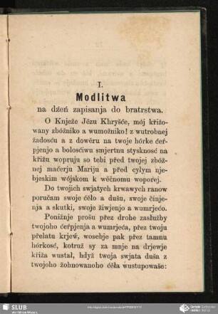I. Modlitwa