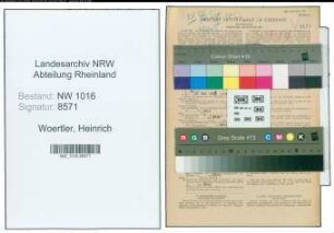 Entnazifizierung Heinrich Woertler , geb. 04.03.1905 (Beamter)