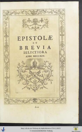 Epistolae Et Brevia Selectiora Anni MDCCXIV.