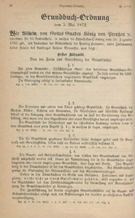 Grundbuch-Ordnung vom 5. Mai 1872