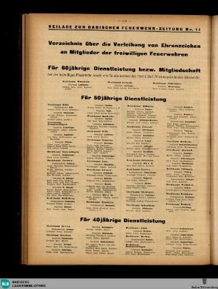Badische Feuerwehr-Zeitung : offizielles Organ d. Badischen Landes-Feuerwehr-Verbandes u. d. badischen Feuerwehren, Beilage zur Badischen Feuerwehrzeitung