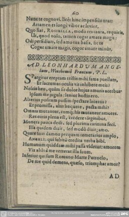 Ad Leonhardum Angelum, Wisnhemio Francum, P. L