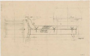 Döllgast, Hans; Möbel und Bühnengestaltung - Couch (Ansicht; Details)