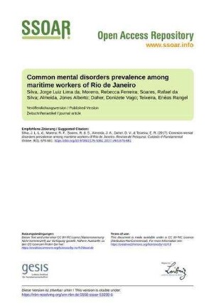 Common mental disorders prevalence among maritime workers of Rio de Janeiro