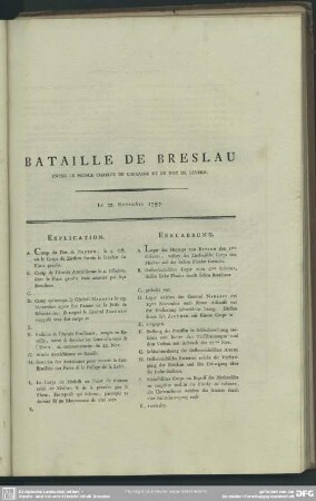 Bataille De Breslau Entre Le Prince Charles De Lorraine Et Le Duc De Bevern. Le 22. Novembre 1757