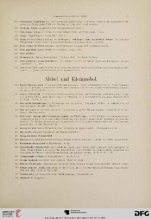 Möbel und Kleinmöbel (Nr. 686-702)