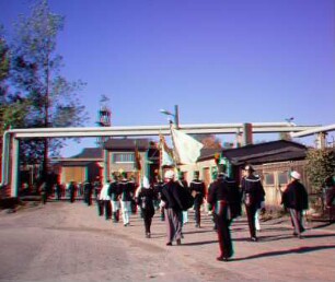 3.10.1990, "Letzte Schicht": Bergaufzug zum Bergwerk