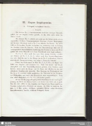III. Jüngere Eruptivgesteine