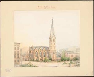 St. Bartholomäuskirche, Berlin: Vorentwurf, perspektivische Ansicht