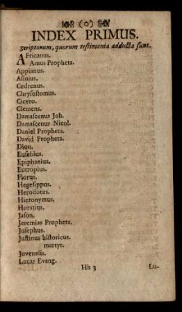 Index Primus. Scriptorum, quorum testimonia adducta sunt