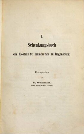 Schenkungsbuch des Klosters St. Emmeramm zu Regensburg