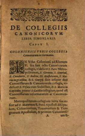 Collegia Canonicorum per Germaniam ...