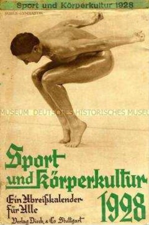 Abreißkalender mit Sportmotiven für das Jahr 1928