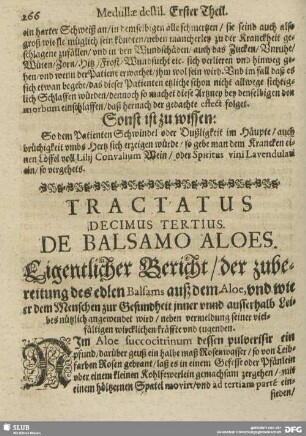 Tractatus Decimus Tertius. De Balsamo Aloes.