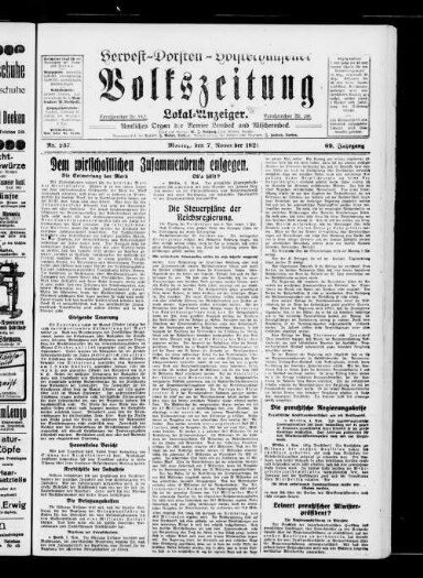 Titelseite einer Zeitung