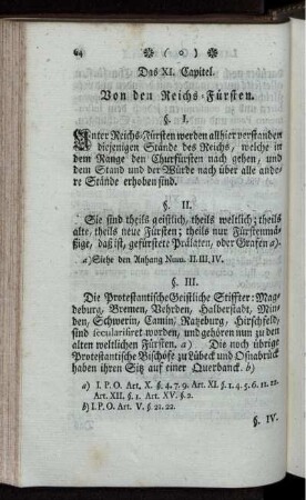 Das XI. Capitel. Von den Reichs-Fürsten.