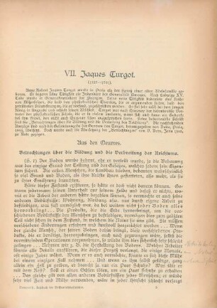 VII. Jaques Turgot. (1727-1781)