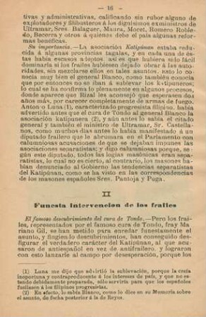 II. Funesta intervencion de los frailes