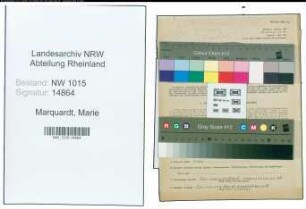 Entnazifizierung Marie Marquardt , geb. 31.10.1888 ()