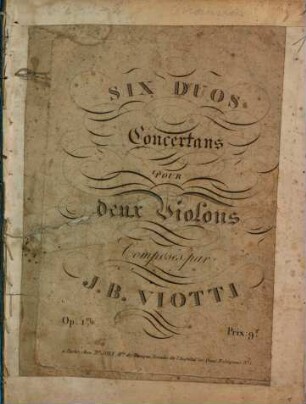 Six duos concertans : pour 2 violons ; op. 1er