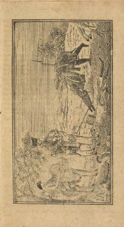 Illustration: Friedrich II. auf einem Kampfplatz