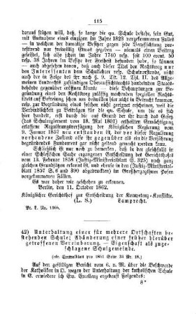Unterhaltung einer für mehrere Ortschaften bestehenden Schule; Abänderung einer früher hierüber getroffenen Vereinbarung. - Eigenschaft als zugeschlagene Schulgemeinde : [IV. Elementarschulwesen]