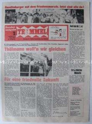 Sonderausgabe der "Trommel" zum VII. Pioniertreffen 1982 in Dresden