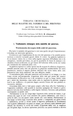 [XII.] Terapia chirurgica delle malattie del pancreas e del peritoneo[...]
