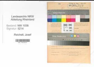 Entnazifizierung Josef Reichelt , geb. 15.07.1912 (Redakteur)